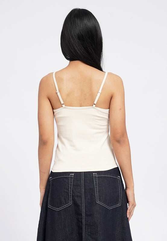 Fitted Spaghetti Strap Bra Top