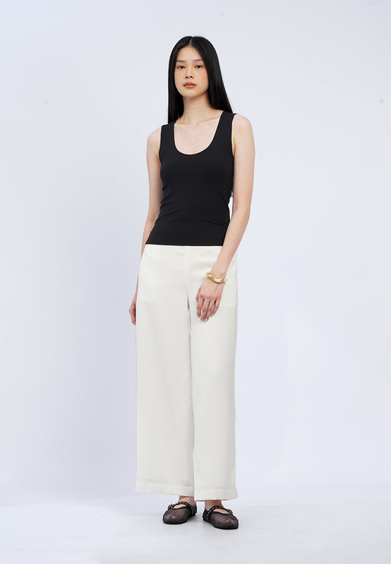 Low Neck Basic Fitted Tank Top