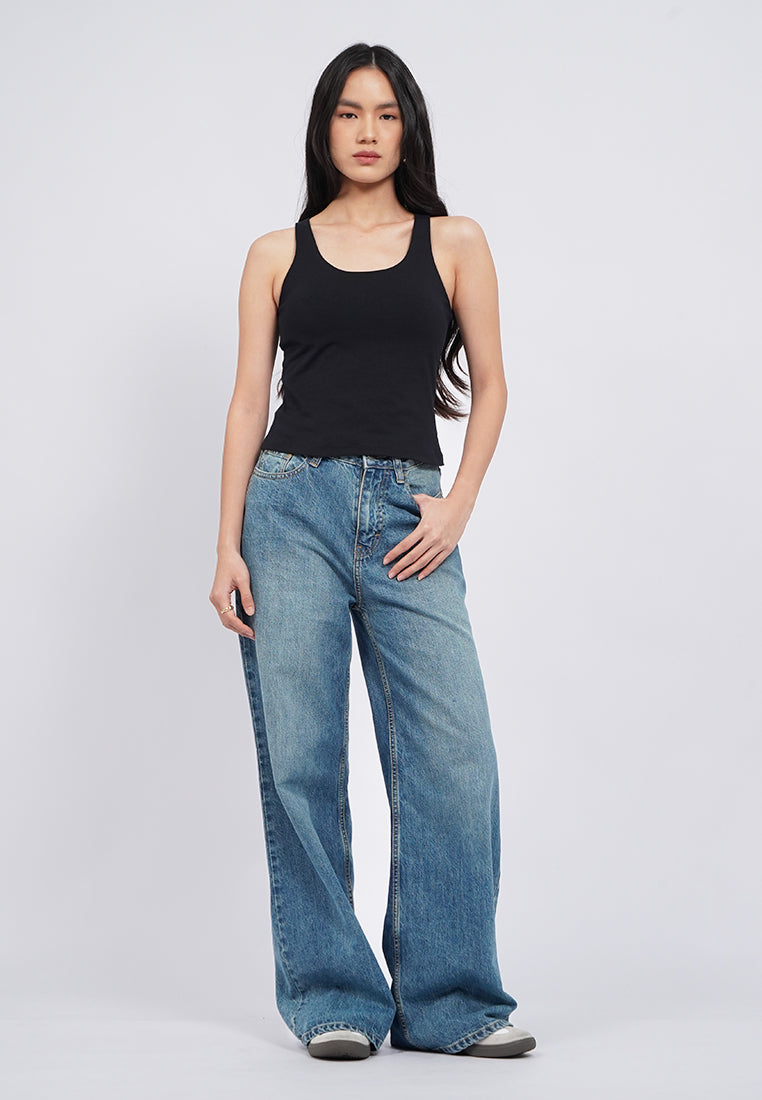 Round Neck Sleeveless Bra Top