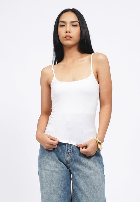 Fitted Spaghetti Strap Tank Top