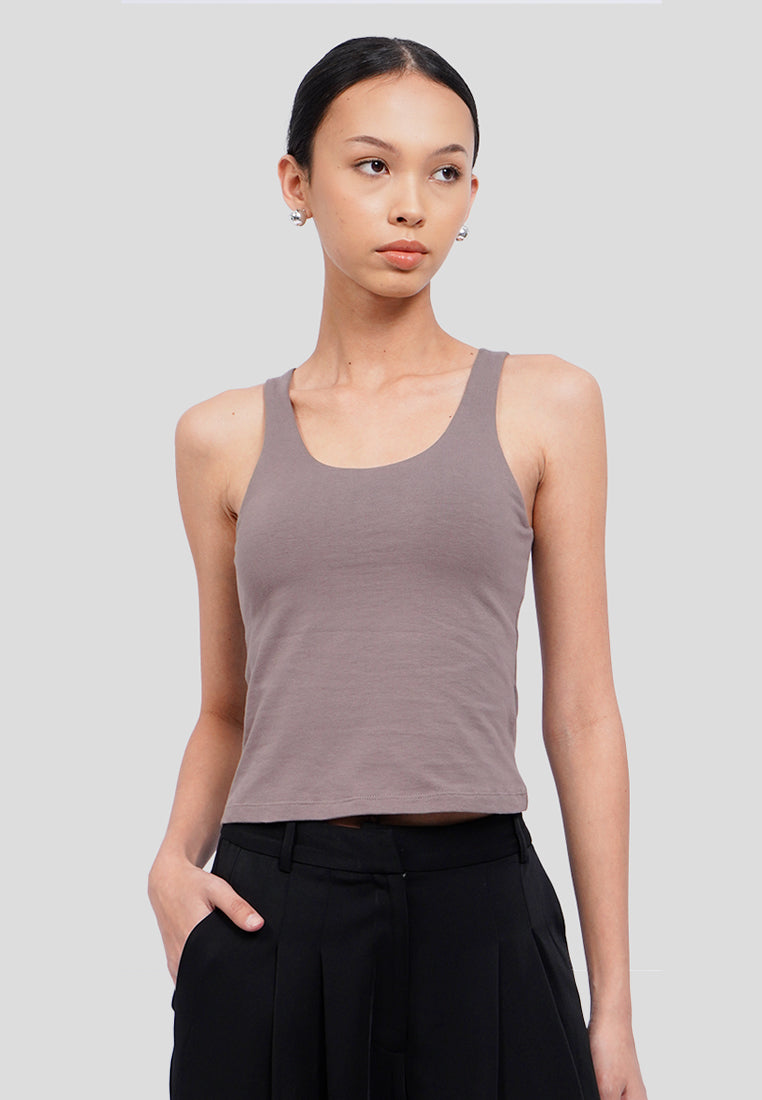 Fitted Tank Top with Bra Pads