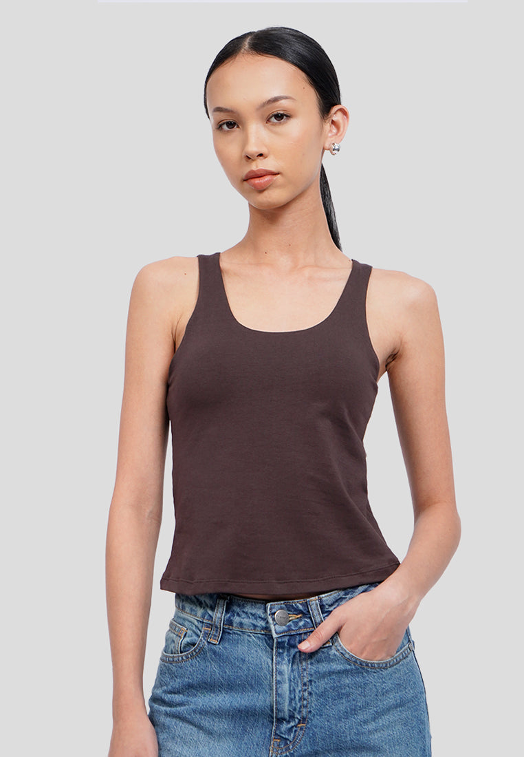Fitted Tank Top with Bra Pads