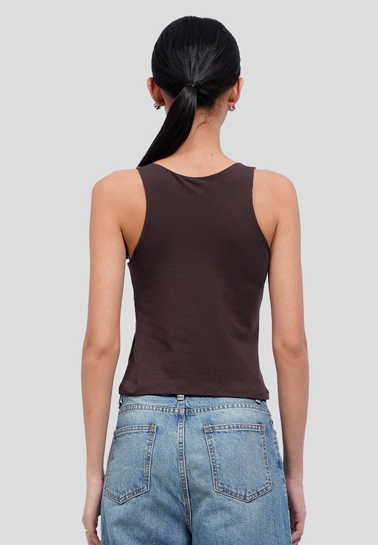 Fitted Tank Top with Bra Pads