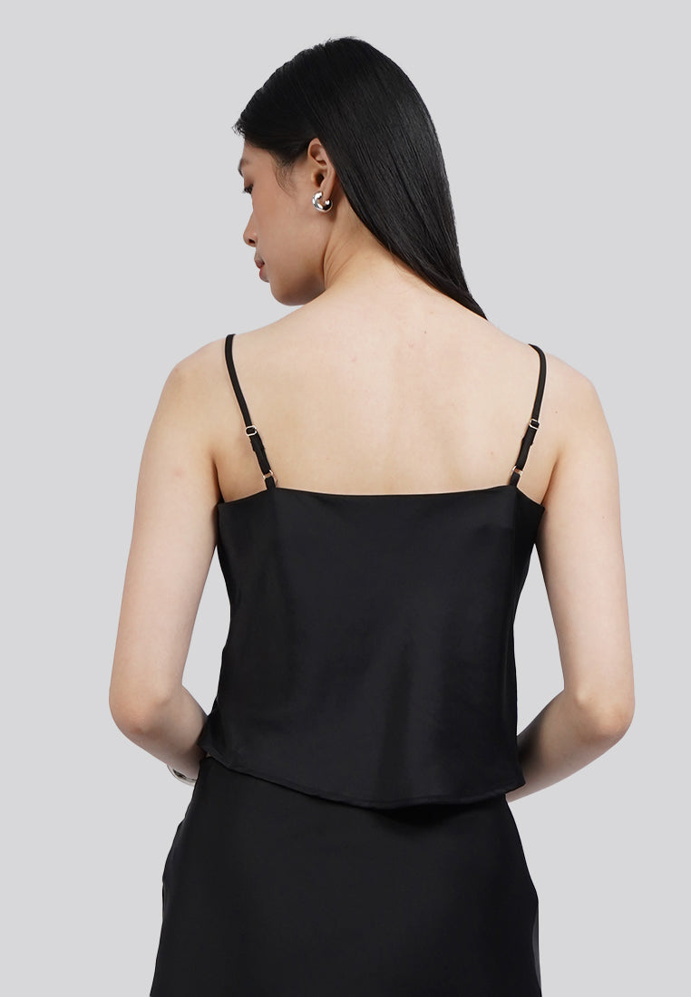 Lace Trim Silk Camisole