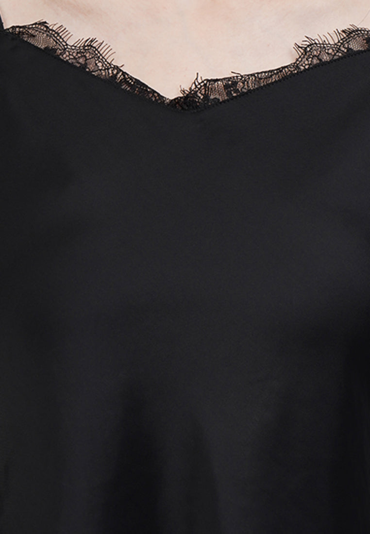 Lace Trim Silk Camisole
