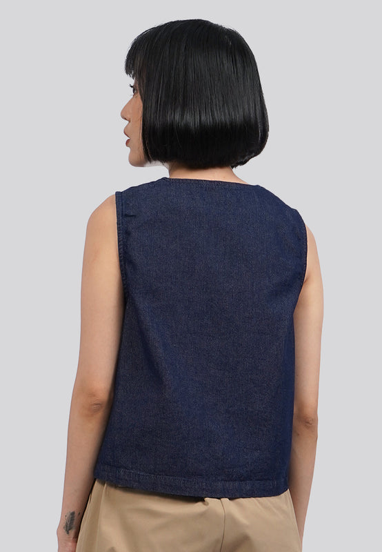 V-Neck Denim Vest
