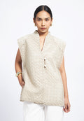 Embroidered Vest with Button