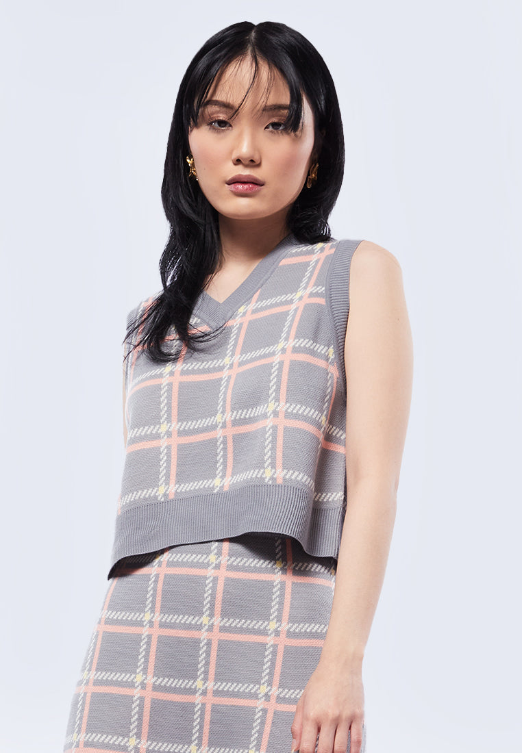 Sleeveless Printed Knit Top
