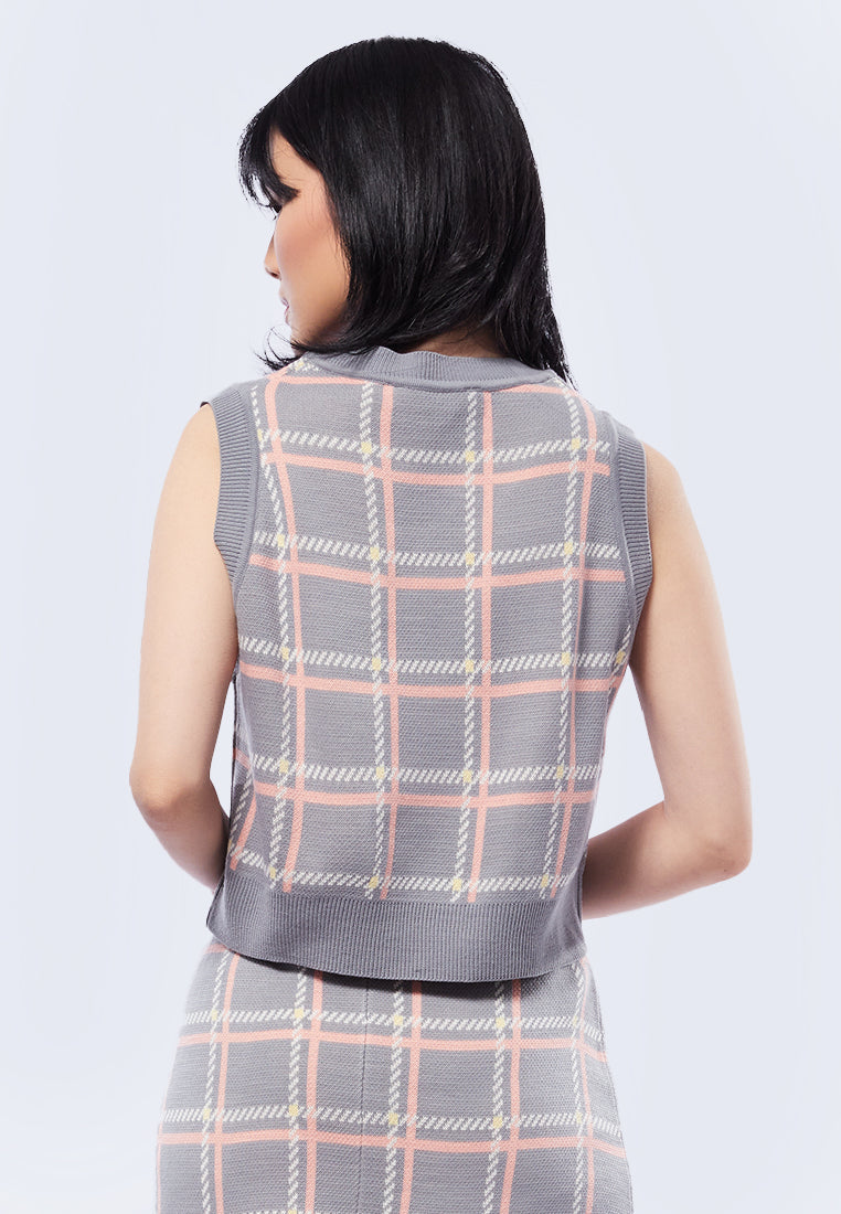 Sleeveless Printed Knit Top