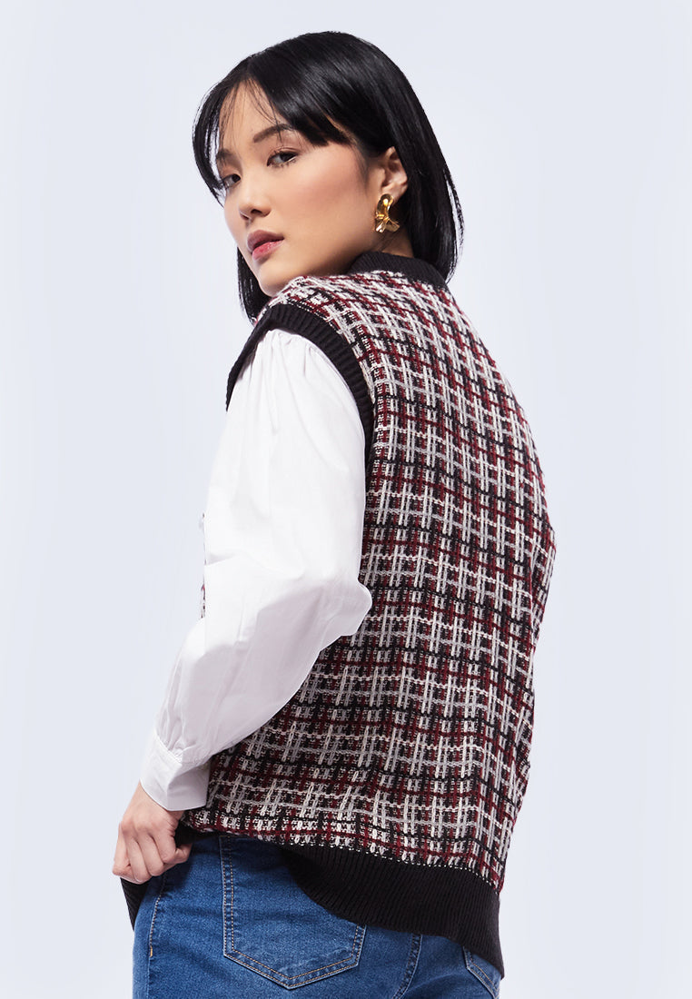Plaid Long Vest