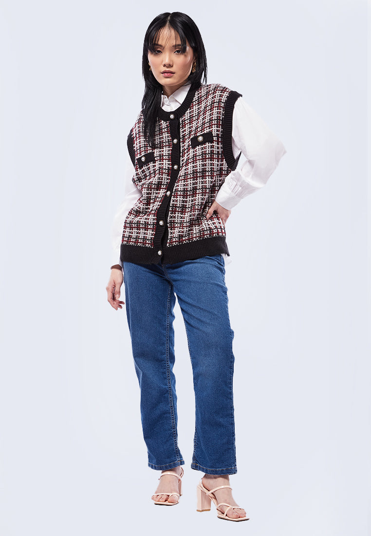 Plaid Long Vest
