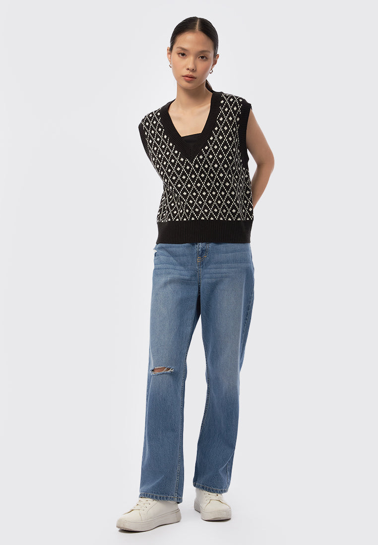 Printed Knit Vest