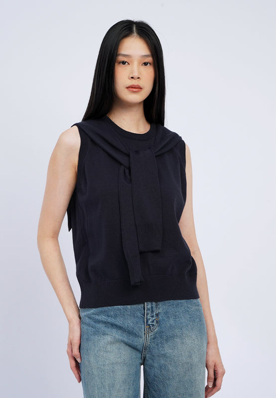 Layered Sleeveless Knit Top