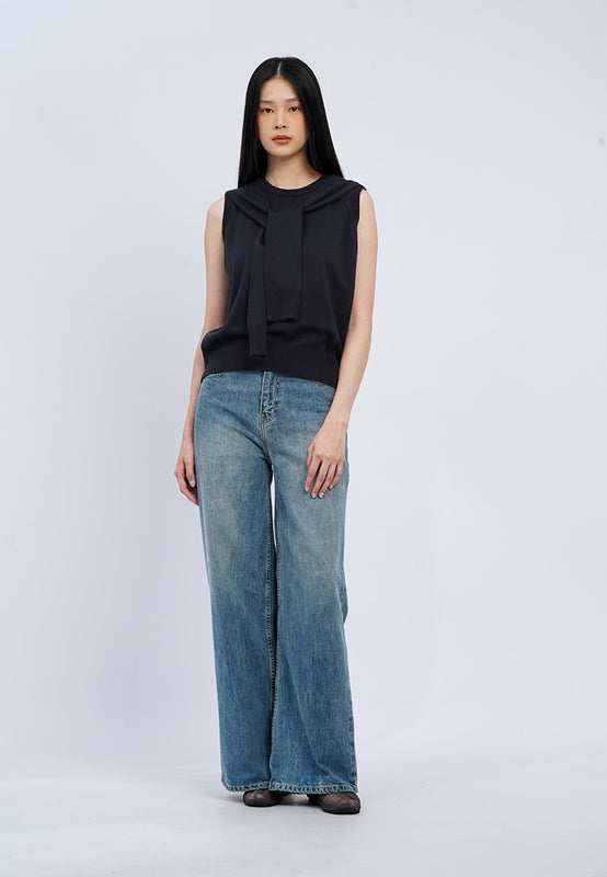 Layered Sleeveless Knit Top
