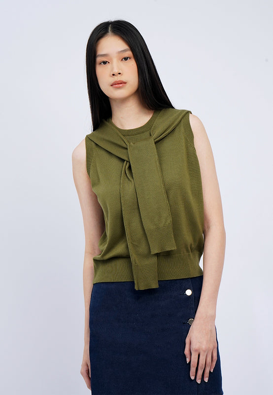 Layered Sleeveless Knit Top