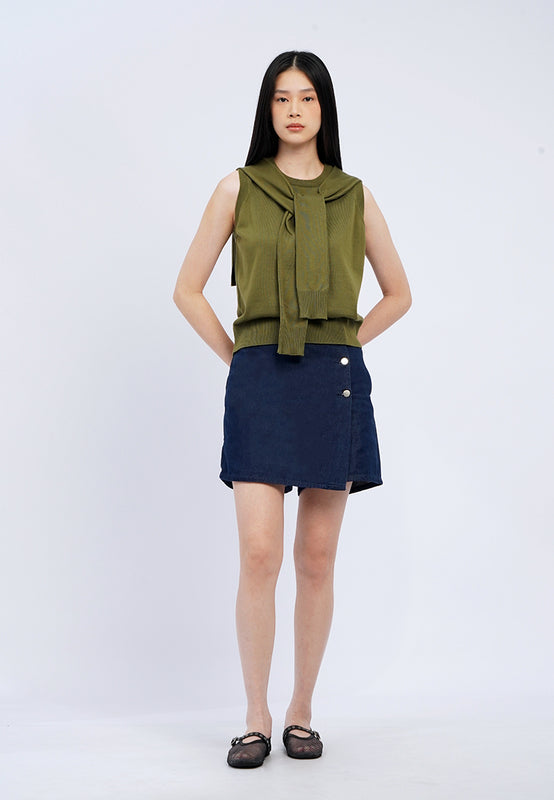 Layered Sleeveless Knit Top