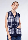 Oversized Check Vest