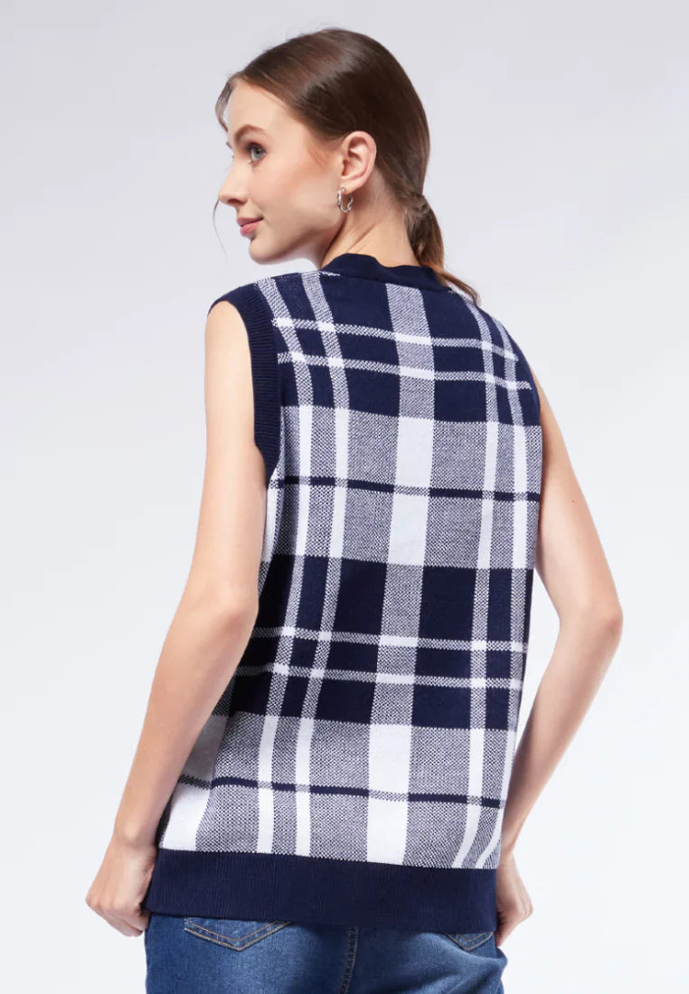 Oversized Check Vest