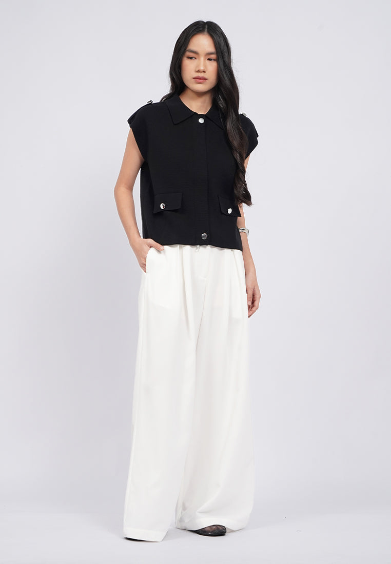Knitted Vest with Collar