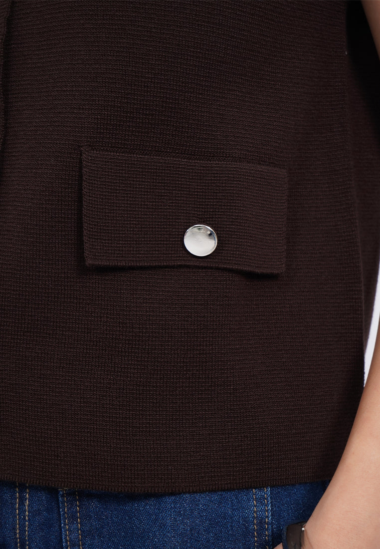 Knitted Vest with Collar