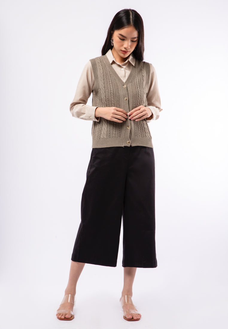 Button Up Cable Vest