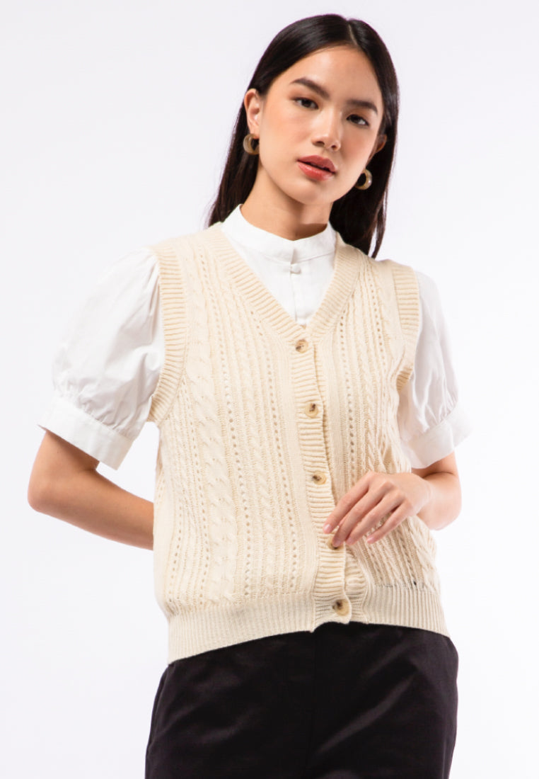 Button Up Cable Vest