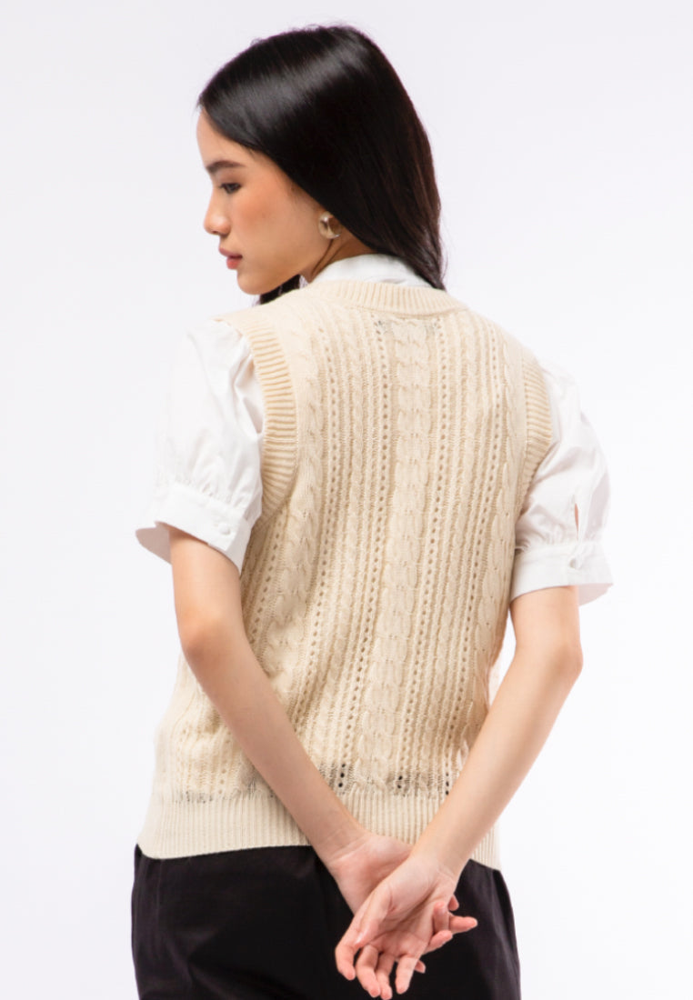 Button Up Cable Vest