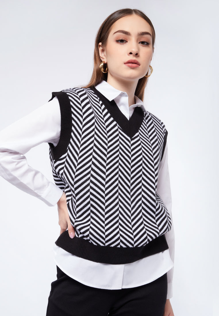 Regular Fit Herringbone Vest