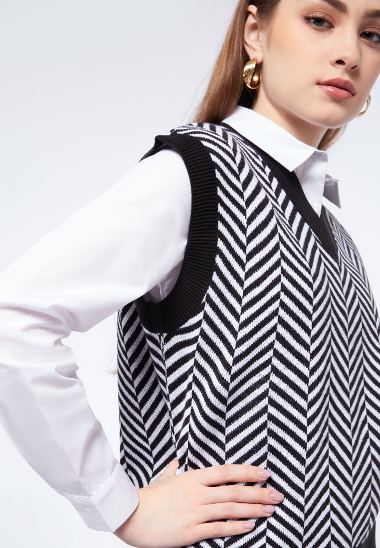 Regular Fit Herringbone Vest