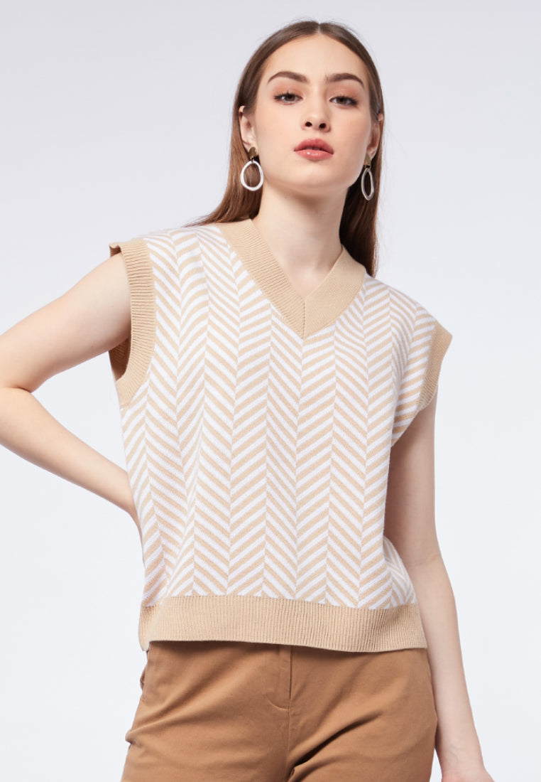 Regular Fit Herringbone Vest