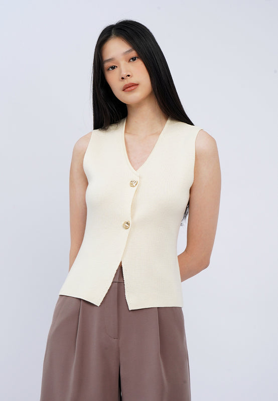 Slim Fit V-Neck Knit Vest