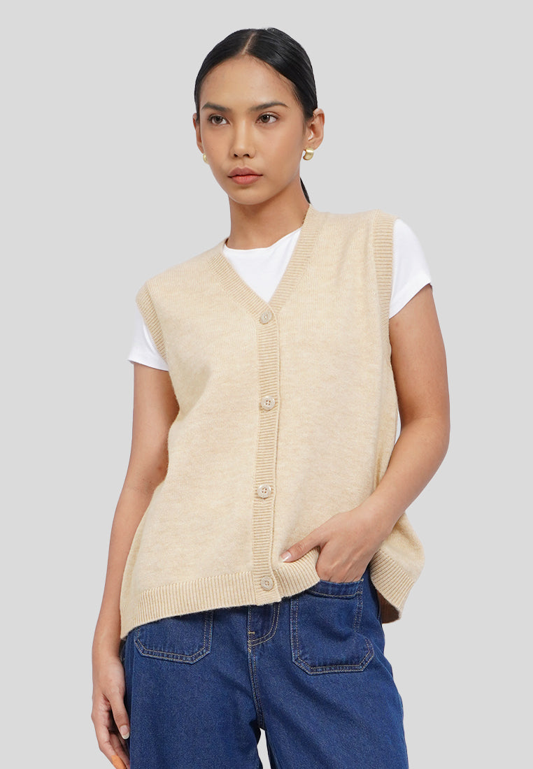 Knitted V-Neck Vest