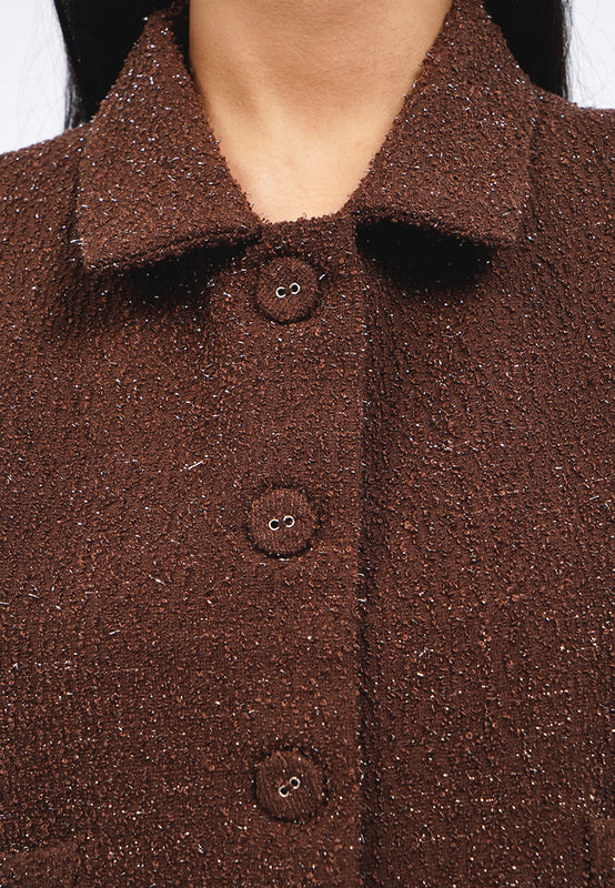 Collared Crop Tweed Vest