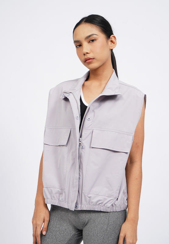 High Neck Active Vest with Pocket