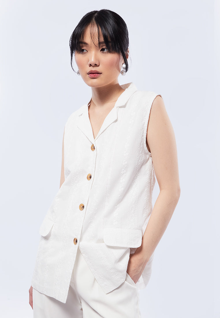 Long Vest with Lapel Details