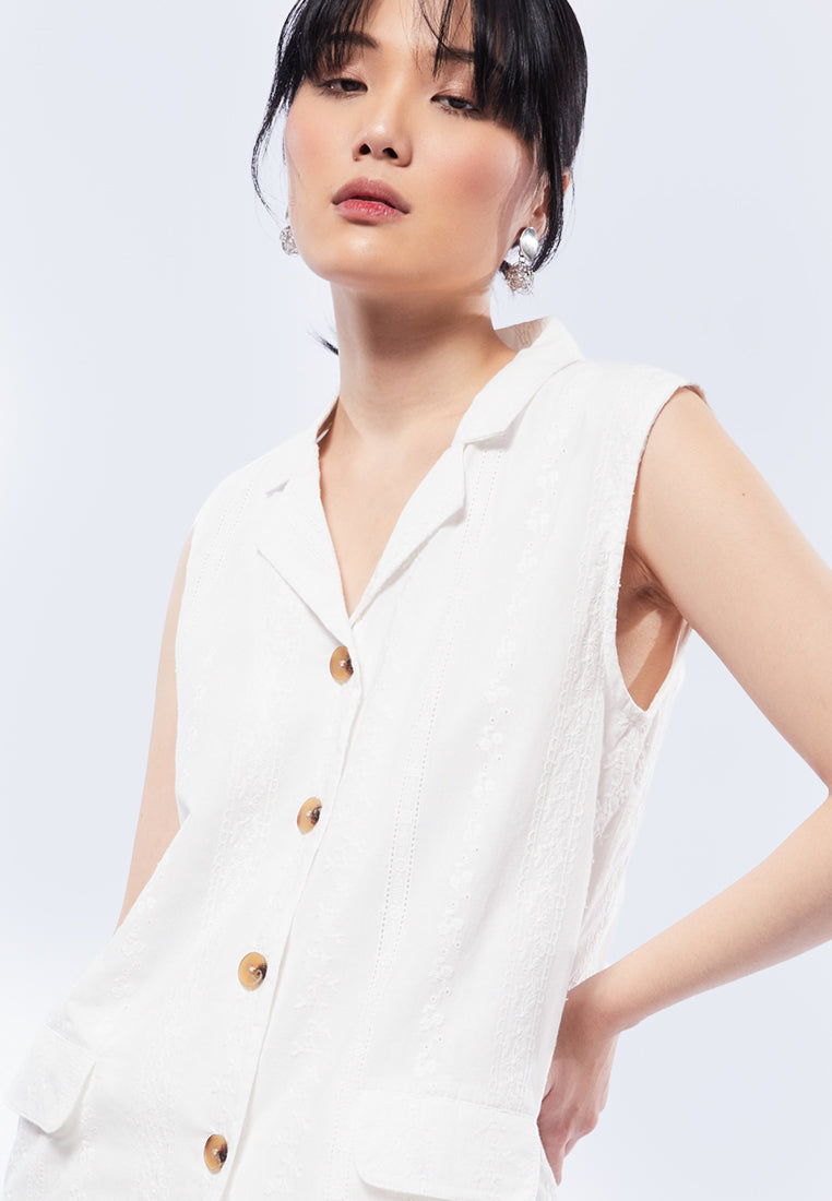 Long Vest with Lapel Details