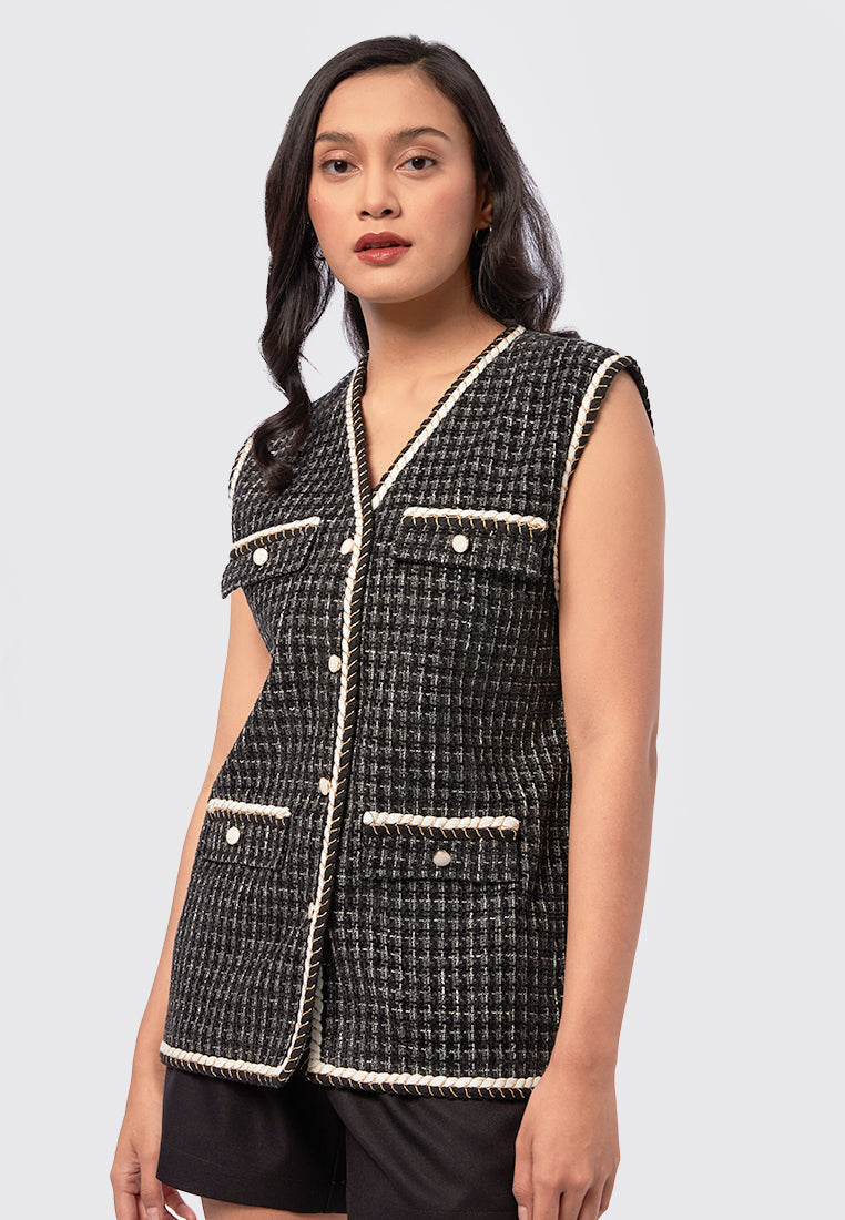 Regular Fit Tweed Vest