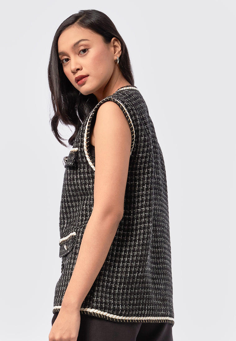 Regular Fit Tweed Vest
