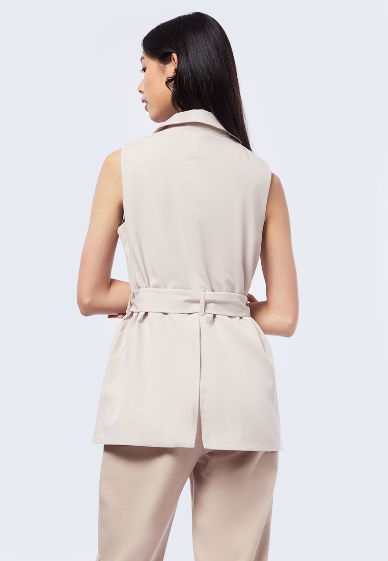 Long Vest with Removable Belt