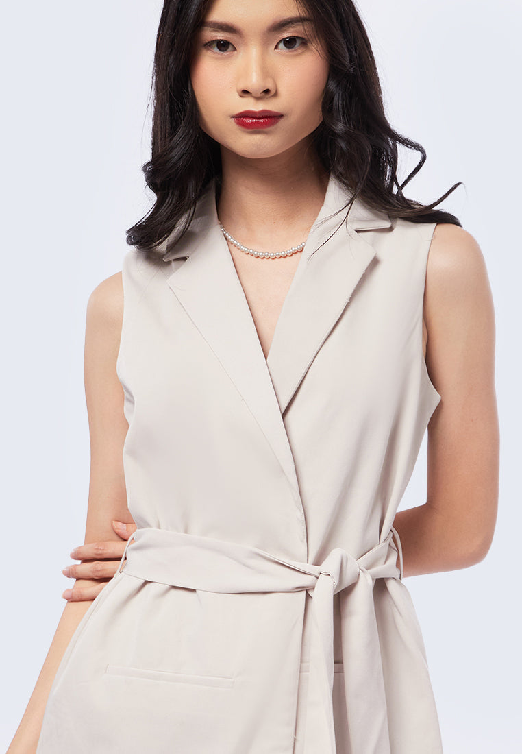Long Vest with Removable Belt