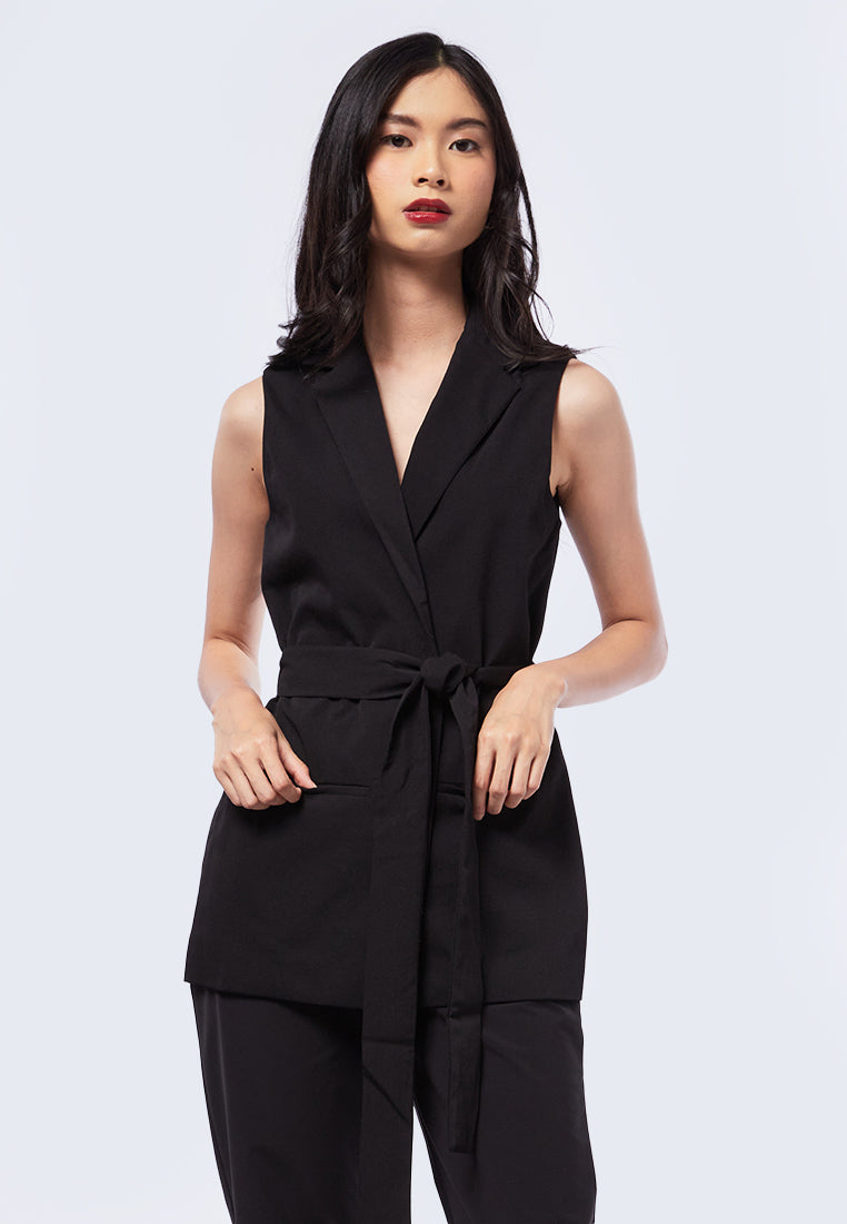 Long Vest with Removable Belt