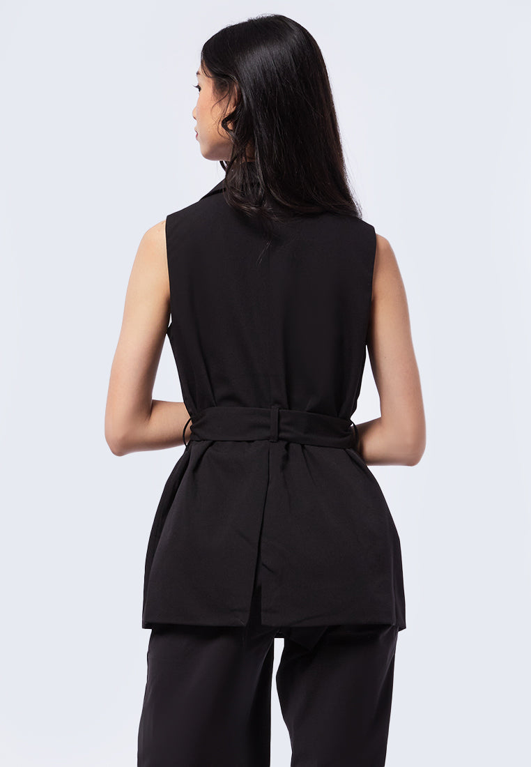 Long Vest with Removable Belt