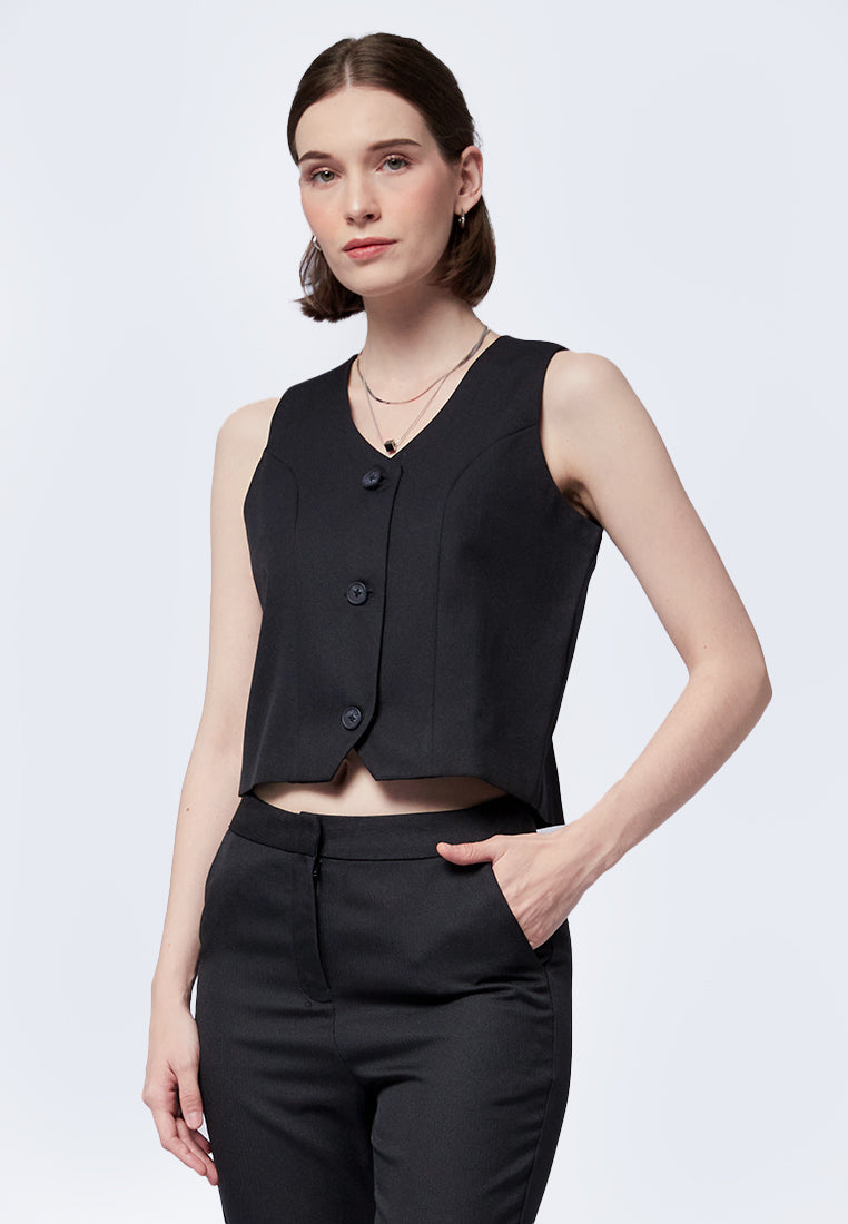 Regular Fit Cropped Vest