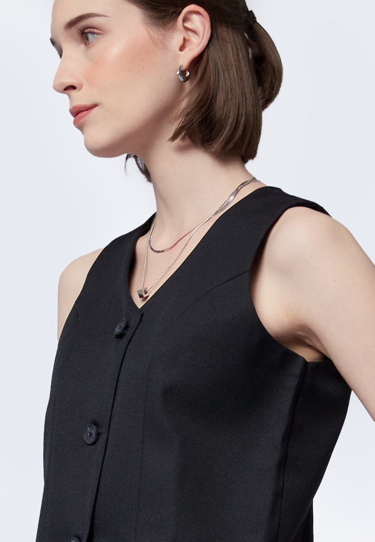 Regular Fit Cropped Vest