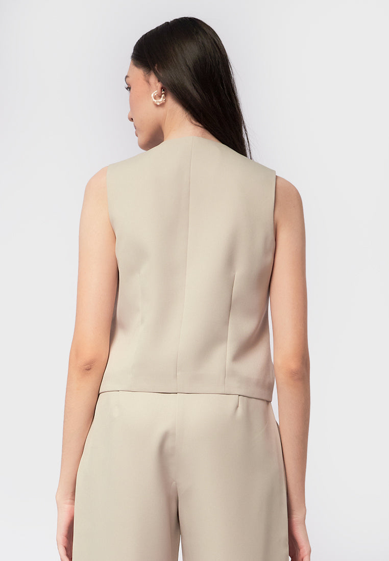 Regular Fit Crop Vest