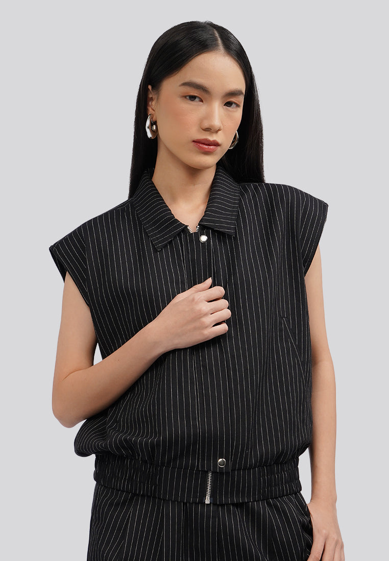 Drop Shoulder Stripes Vest