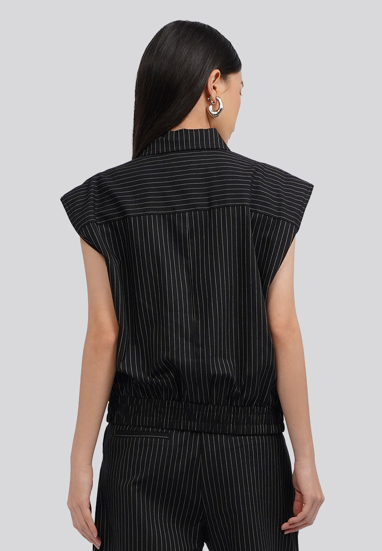 Drop Shoulder Stripes Vest