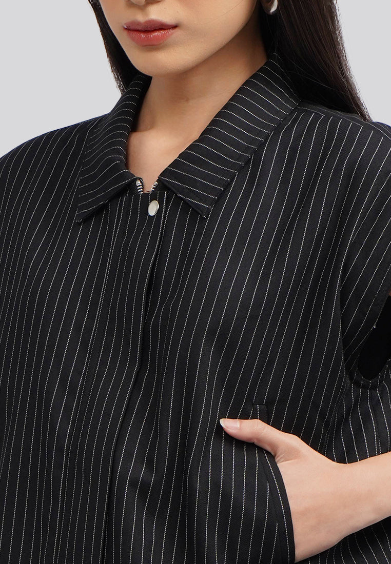 Drop Shoulder Stripes Vest