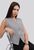 Asymmetrical Tweed Vest