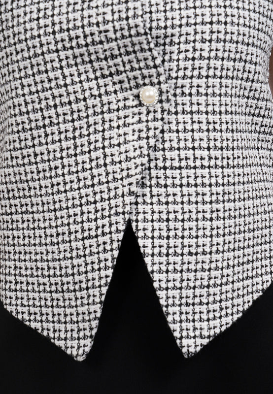 Asymmetrical Tweed Vest